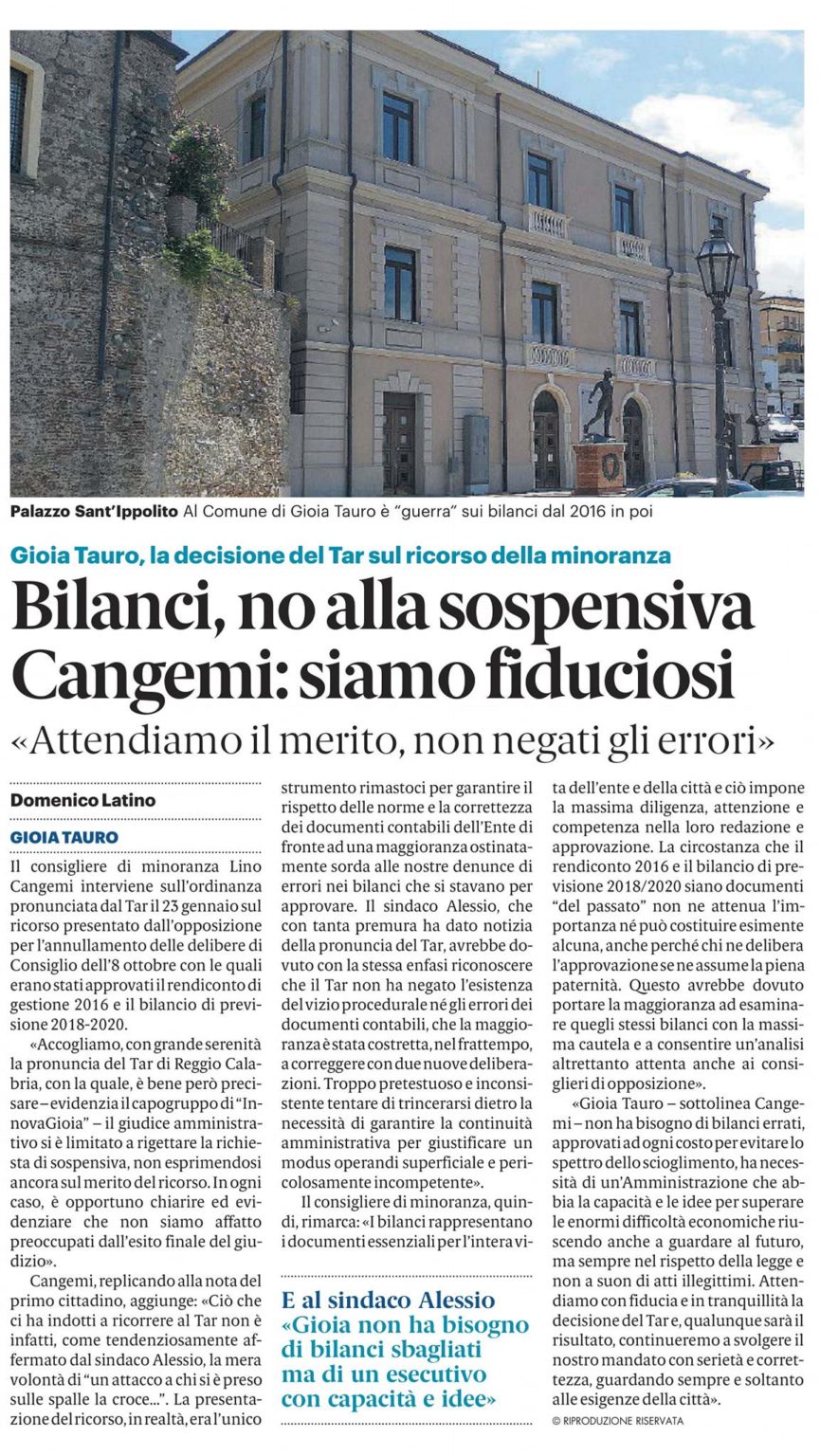 Gazzetta del Sud 25 01 2020