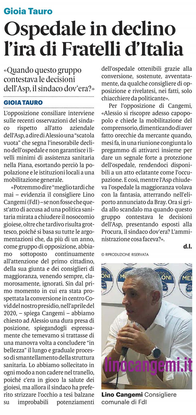 GAZZETTA DEL SUD - 14 GIUGNO 2021