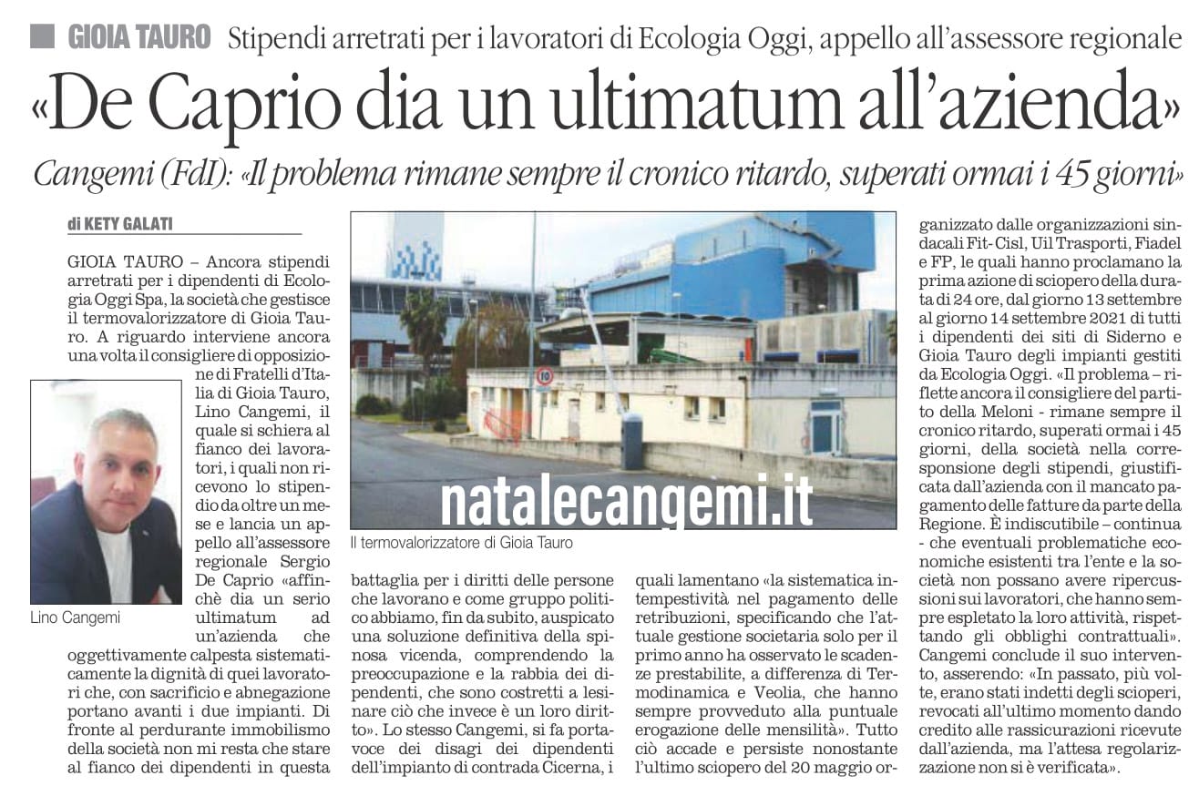 IL QUOTIDIANO DEL SUD - 30 AGOSTO 2021